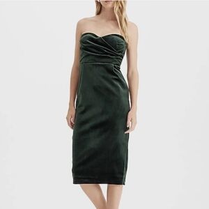 Express Strapless Black Velvet Dress